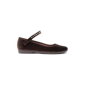 Childrenchic Studs Velvet Mary Jane, Brown